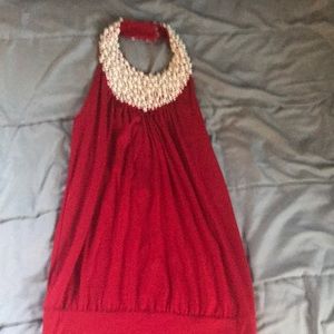 Red halter top